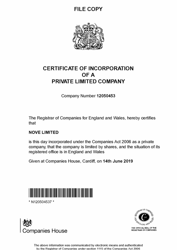 certificate